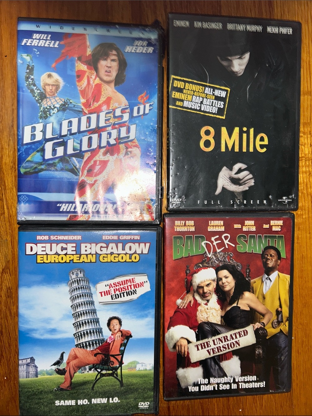Blades of glory, 8 mile, bad Santa, deuce bigalow - dvd lot